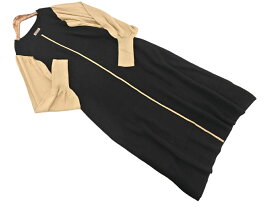 Bab バブ ニット ワンピース sizeF/黒xベージュ ◇■ ☆ fkb3 レディース【USED】【中古】【古着】【ブランド古着買取・販売ABJ】