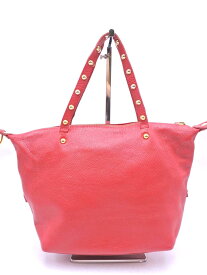 LAURA DI MAGGIO ローラディマッジオ 本革 レザー スタッズ ハンド バッグ 赤 ■■ ☆ fka5 レディース【USED】【中古】【古着】【ブランド古着買取・販売ABJ】