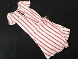 ネコポスOK Hollister ホリスター ストライプ カシュクール オールインワン sizeS/白x赤 ■◆ ☆ dfa2 レディース【USED】【中古】【古着】【ブランド古着買取・販売ABJ】