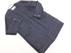 NATURAL BEAUTY BASIC ナチュラルビューティーベーシック ライナー付き ノーカラー コート sizeM/濃紺 ■◇ ☆ gca3 レディース【USED】【中古】【古着】【ブランド古着買取・販売ABJ】