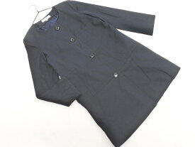 NATURAL BEAUTY BASIC ナチュラルビューティーベーシック ノーカラー コート sizeM/紺 ■◇ ☆ gca3 レディース【USED】【中古】【古着】【ブランド古着買取・販売ABJ】