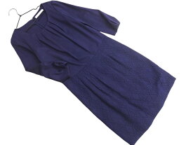 NATURAL BEAUTY ナチュラルビューティー ドッキング ワンピース size34/紺 ■◇ ☆ gca4 レディース【USED】【中古】【古着】【ブランド古着買取・販売ABJ】