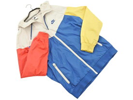 NIKE ナイキ 切替 ジップアップ パーカー sizeS/オフホワイトx青x赤 ◇■ ☆ fic4 メンズ【USED】【中古】【古着】【ブランド古着買取・販売ABJ】
