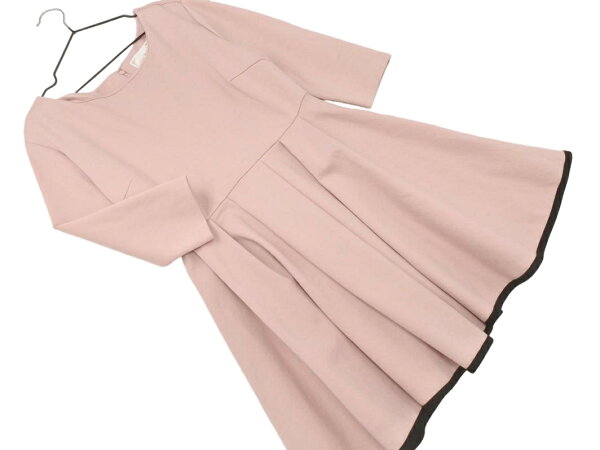 michellMacaron ミシェルマカロン 5分袖 タック Aライン ワンピース sizeM/ピンク ■◆ ☆ gfa2 レディース【USED】【中古】【古着】【ブランド古着買取・販売ABJ】