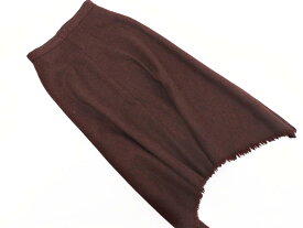 STEFANEL ステファネル ウール混 ツイード フリンジ ロング スカート sizeM/えんじ ◇■ ☆ fjb0 レディース【USED】【中古】【古着】【ブランド古着買取・販売ABJ】