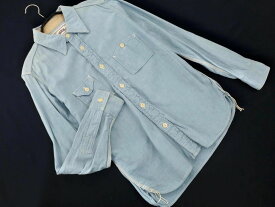 SAMURAI JEANS サムライジーンズ SAMURAI OVERALLS シャンブレー シャツ sizeS/ブルー ■◇ ☆ edb1 メンズ【USED】【中古】【古着】【ブランド古着買取・販売ABJ】