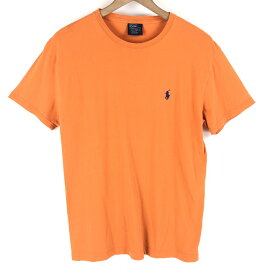 【古着】 RALPH LAUREN ラルフローレン ワンポイントTシャツ オレンジ系 メンズS 【中古】 n003709