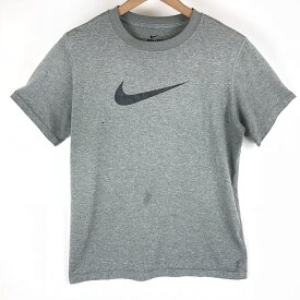 【古着】 NIKE ナイキ ロゴプリントTシャツ DRY-FIT グレー系 レディースL 【中古】 n003859