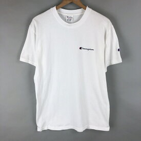 【古着】 Champion チャンピオン 無地Tシャツ 花柄 ワンポイントプリント ホワイト系 メンズM 【中古】 n004408