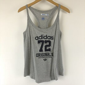 【古着】 adidas アディダス プリントタンクトップ グレー系 レディースM 【中古】 n004591