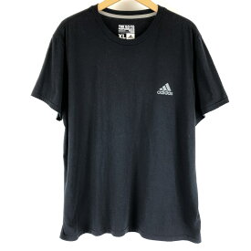 【古着】 adidas アディダス ワンポイントTシャツ ブラック系 メンズXL 【中古】 n005736