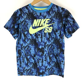 【古着】 NIKE ナイキ SB スポーツTシャツ DRY-FIT 総柄 ブルー系 レディースM 【中古】 n005765