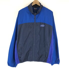 フィラ ナイロンジャケット 90年代 切替えデザイン ヴィンテージ ワンポイントプリント ブルー系 メンズL n012124