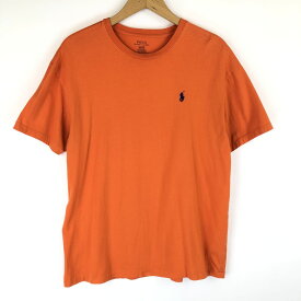 【古着】 RALPH LAUREN ラルフローレン ワンポイントTシャツ 刺繍 オレンジ系 メンズM 【中古】 n014349