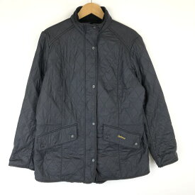 【古着】 Barbour バブアー キルティングジャケット 裏フリース ブラック系 レディースXL 【中古】 n016272