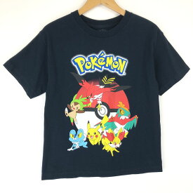 【古着】 PoKe'MoN ポケモン アニメTシャツ ルチャブル ファイアロー ネイビー系 レディースM 【中古】 n016473