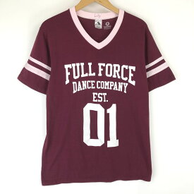 AUGUSTA スポーツTシャツ Vネック 両面プリント FULL FORCE DANCE COMPANY ワイン系 メンズM n016762