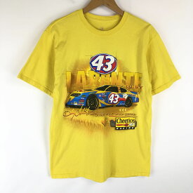 プリントTシャツ NASCAR ナスカー CHEERRIOS RACING 43 バックプリント イエロー系 メンズM n017451