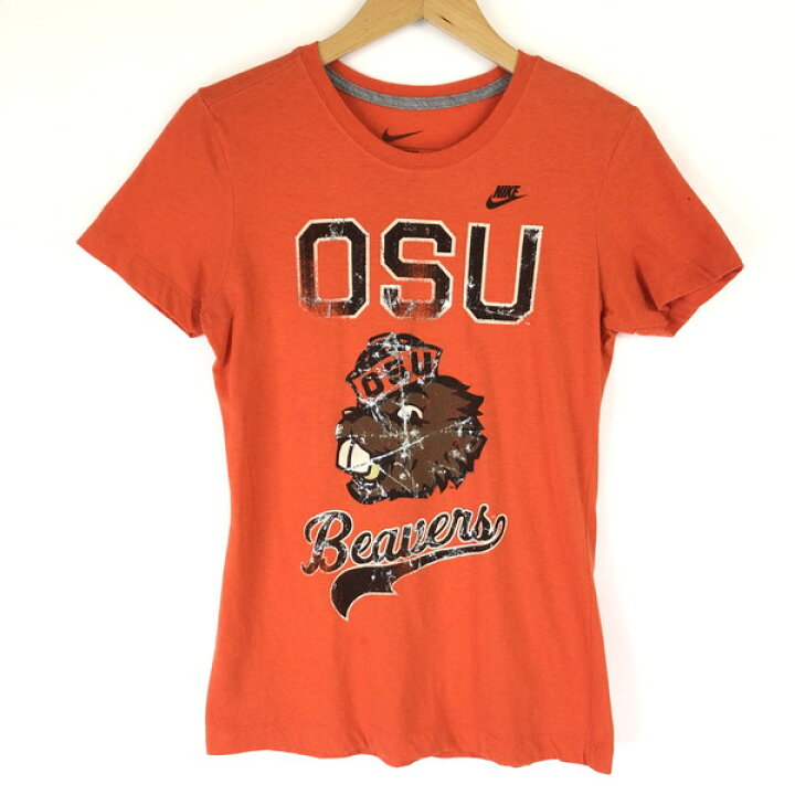 楽天市場 古着 Nike ナイキ キャラクタープリントtシャツ オレゴン大学 ビーバーズ オレンジ系 レディースm 中古 N0104 古着lab
