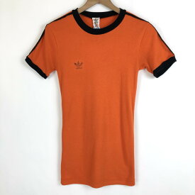 adidas アディダス スポーツTシャツ ワンポイント 万国旗タグ アイルランド製 80年代 オレンジ系 メンズXS n019854