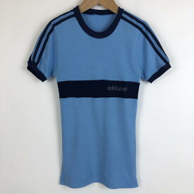 【古着】 adidas アディダス スポーツTシャツ キッズTシャツ 80-90年代 ヴィンテージ ブルー系 レディースXS以下 n020079