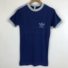 【古着】 adidas アディダス スポーツTシャツ 万国旗タグ 80年代 ヴィンテージ ブルー系 レディースXS 【中古】 n020084