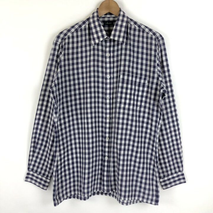 楽天市場 古着 Andre チェックシャツ ギンガムチェック ヴィンテージ 長袖 パープル系 メンズl 中古 N 古着lab