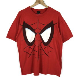 【古着】 MARVEL マーベルコミック キャラクタープリントTシャツ スパーダ―マン レッド系 レディースL 【中古】 n021306