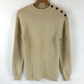 SAINT JAMES セントジェームス 無地セーター made in FRANCE リブ編み 60-70年代 ホワイト系 メンズM