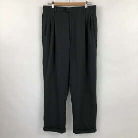 【古着】 スラックス 2タック ドレスパンツ ピンドット ヴィンテージ グリーン系 メンズW32 n022658