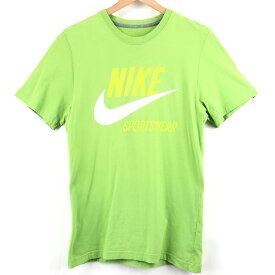【古着】 NIKE ナイキ ロゴプリントTシャツ グリーン系 メンズS 【中古】 n024056