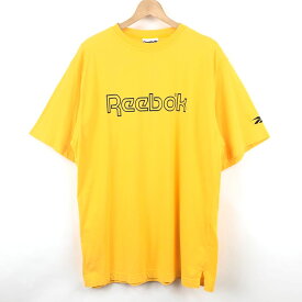 【古着】 Reebok リーボック ロゴプリントTシャツ イエロー系 メンズXL 【中古】 n024668