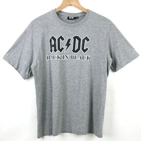 【古着】 AC/DC エーシーディーシー バンドプリントTシャツ BACK IN BLACK グレー系 レディースL 【中古】 n024771