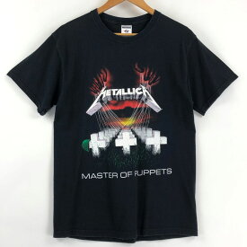 【古着】 METALLICA メタリカ バンドプリントTシャツ MASTER OF PUPPETS ブラック系 メンズM 【中古】 n024779