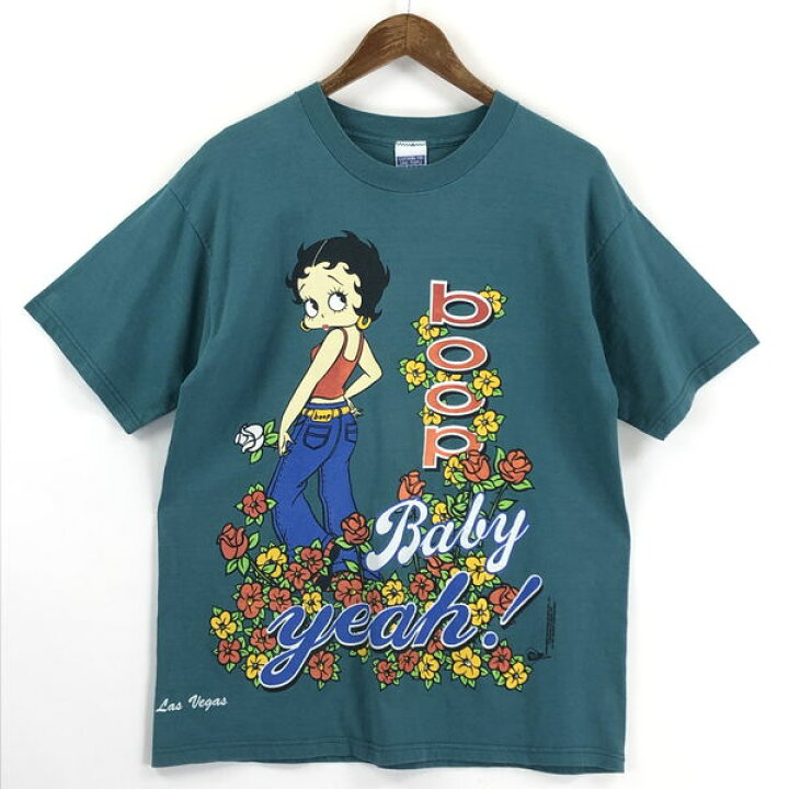 楽天市場 古着 Freeze キャラクターtシャツ Betty Boop ベティーちゃん 90年代 グリーン系 メンズl 中古 N 古着lab