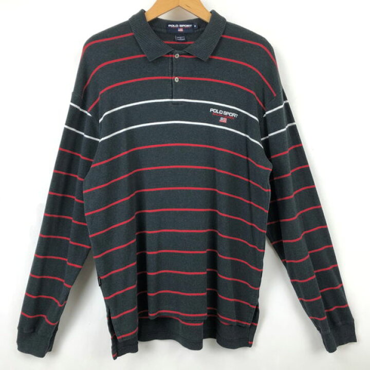 楽天市場 古着 Ralph Lauren ラルフローレン ボーダーポロシャツ 長袖 ブラック系 メンズm 中古 N0257 古着lab