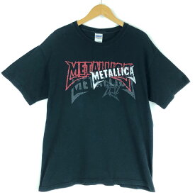 【古着】 METALLICA メタリカ バンドプリントTシャツ ロゴプリント ブラック系 メンズL 【中古】 n027877