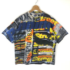 【古着】 RIFLE 総柄Tシャツ hyper market 90年代 マルチカラー メンズM 【中古】 n028164