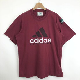 【古着】 adidas アディダス ロゴプリントTシャツ EQUIPMENT スリーバーロゴ 90年代 ヴィンテージ ワイン系 メンズM 【中古】 n029024