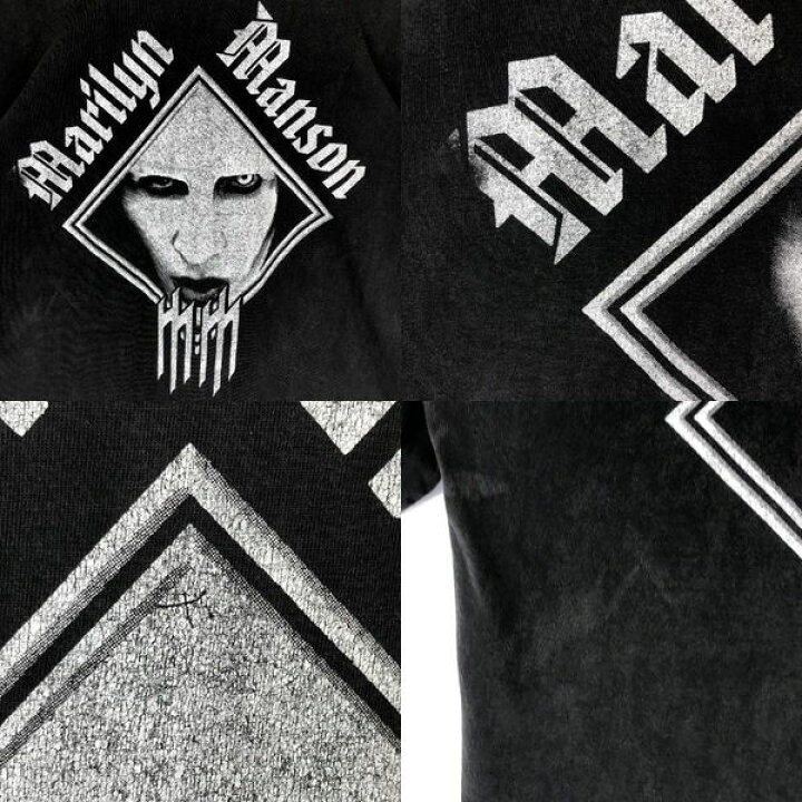楽天市場 古着 Marilyn Manson マリリン マンソン バンドプリントtシャツ バックプリント 90 00年代 ヴィンテージ ブラック系 メンズm 中古 N 古着lab