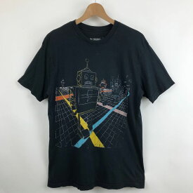【古着】 キャラクタープリントTシャツ ロボット おもちゃ ブラック系 メンズM 【中古】 n029705