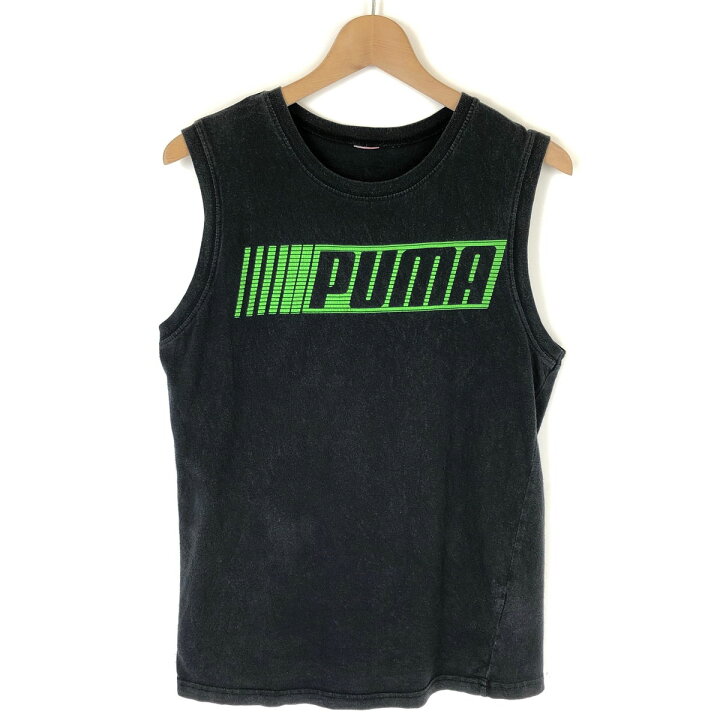 楽天市場 古着 Puma プーマ タンクトップ ロゴプリント ブラック系 メンズs 中古 N 古着lab