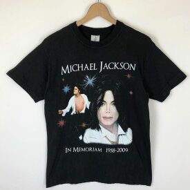 【古着】 MICHAEL JACKSON マイケル・ジャクソン ミュージックTシャツ メモリアル1958-2009 ブラック系 メンズS 【中古】 n030704