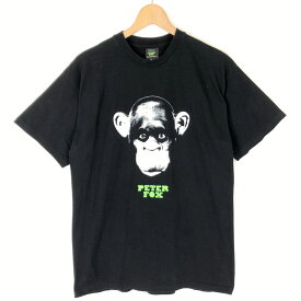 【古着】 PETER FOX アニマルプリントTシャツ ミュージックTシャツ チンパンジー サル STADTAFFE seeed ブラック系 メンズM 【中古】 n030985