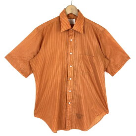 【古着】 KENT Collection by ARROW ストライプシャツ 80年代 ヴィンテージ オレンジ系 メンズXL 【中古】 n031031