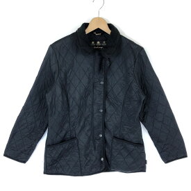 【古着】 Barbour バブアー キルティングジャケット L390 NEW POLAR QUILT フリース裏地 ブラック系 レディースL 【中古】 n032255