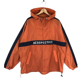 【古着】 AEROPOSTALE ナイロンジャケット アノラック ロゴプリント オレンジ系 メンズL 【中古】 n032542