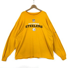 【古着】 Reebok リーボック プリントTシャツ NFL STEELERS 大きいサイズ 長袖 イエロー系 メンズXL以上 【中古】 n033682