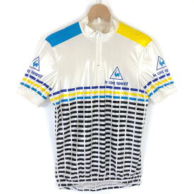 【古着】 le coq sportif ルコック サイクリングジャージ イタリア製 ヴィンテージ 半袖 ホワイト系 メンズS 【中古】 n034683