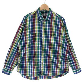 【古着】 GLOBE TROTTER SHIRTS シャツ チェック柄 薄手 長袖 マルチカラー メンズXL以上 【中古】 n034692